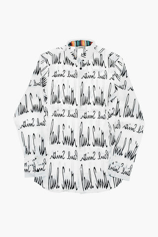 Camicia in Popeline con Stampa Logo all over