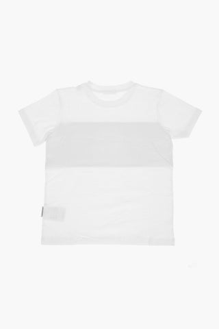 Contrasting Band on the Front Crew-neck T-shirt