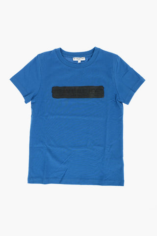 T-shirt Girocollo con Logo in Rilievo