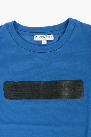 T-shirt Girocollo con Logo in Rilievo
