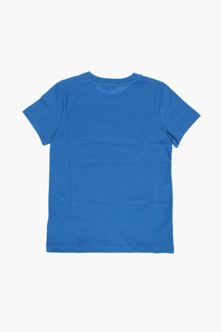 T-shirt Girocollo con Logo in Rilievo