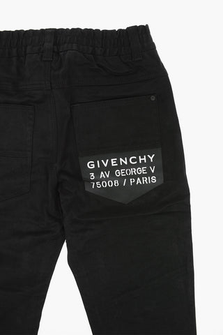 Pantaloni in Cotone Stretch con Chiusura Fibbia