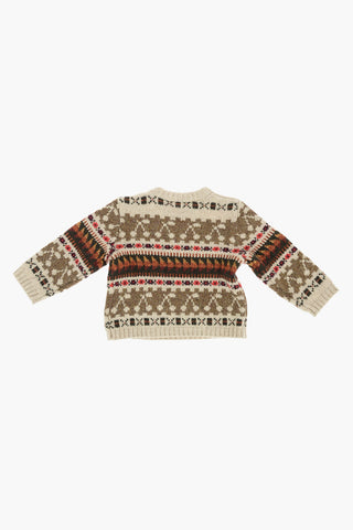 Embroidered 2 Buttons Sweater with Lurex Details