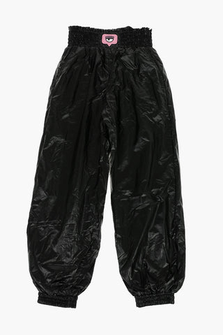 MONNALISA Joggers Wide in Nylon Specchiato con Eyelike
