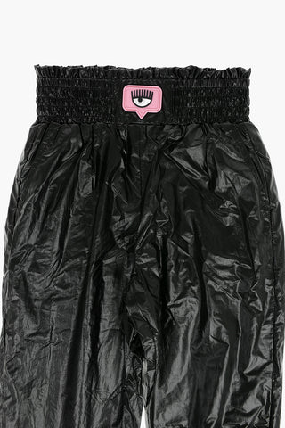 MONNALISA Joggers Wide in Nylon Specchiato con Eyelike