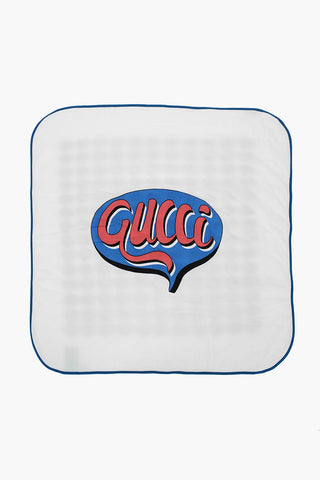Coperta in Cotone con Stampa Logo all Over