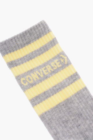 Long Ribbed 2 Pairs of Socks Set with Contrasting Stripes
