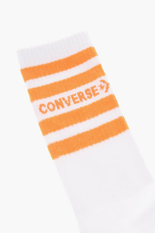 Long Ribbed 2 Pairs of Socks Set with Contrasting Stripes