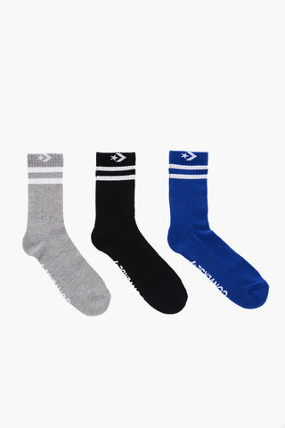 Long 3 Pairs of Socks Set with Contrasting Logo