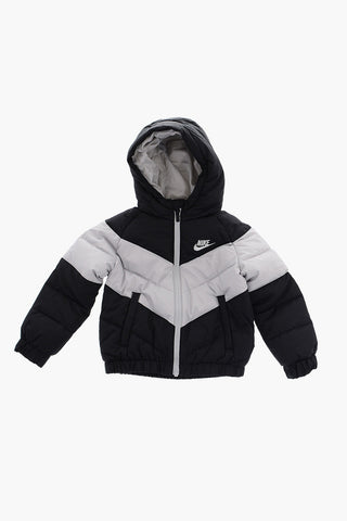 Two-Tone Padded Jacket with Hood