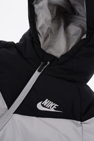 Two-Tone Padded Jacket with Hood