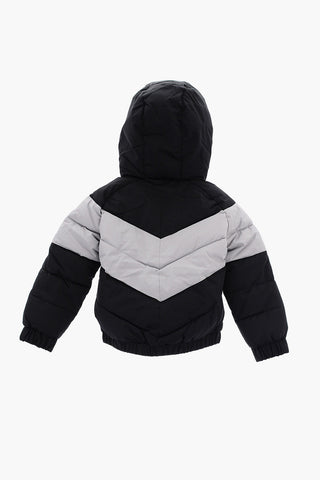 Two-Tone Padded Jacket with Hood