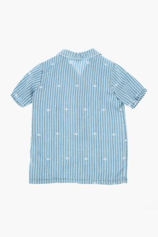 camicia a righe awning a manica corta