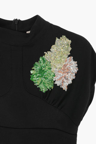 Vestito Svasato Senza Manica con Paillettes