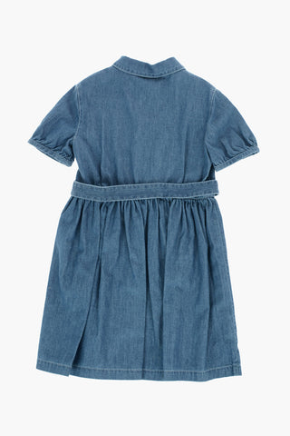 heart buttons denim shirtdress