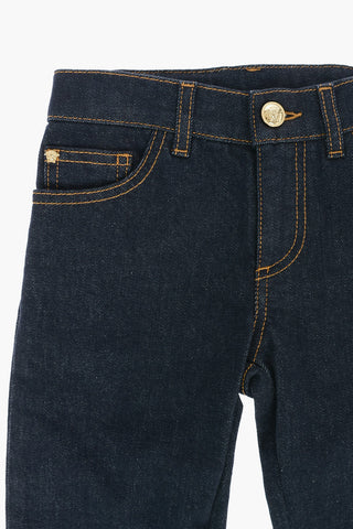 5 Pockets Jeans With Golden Button