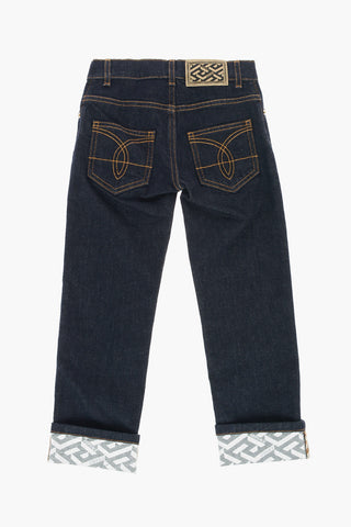 5 Pockets Jeans With Golden Button