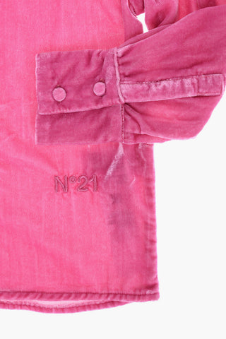 jewel detail velvet blouse