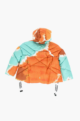 Piumino Effetto Tie Dye con Zip Sulla Manica