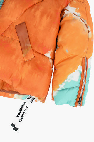 Piumino Effetto Tie Dye con Zip Sulla Manica