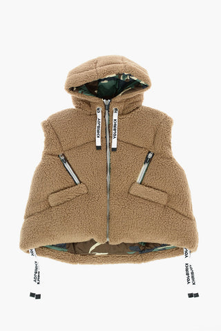 Faux Fur Sleeveless Down Jacket