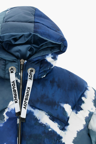 Piumino Effetto Tie Dye con Zip Sulla Manica