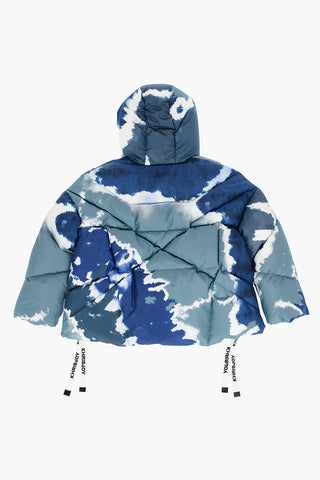 Piumino Effetto Tie Dye con Zip Sulla Manica