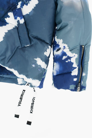 Piumino Effetto Tie Dye con Zip Sulla Manica