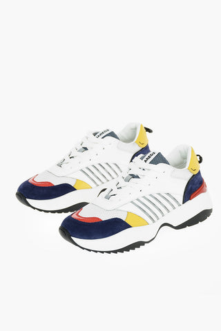 Logoed Details Leather and Fabric Sneakers
