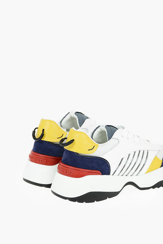 Logoed Details Leather and Fabric Sneakers