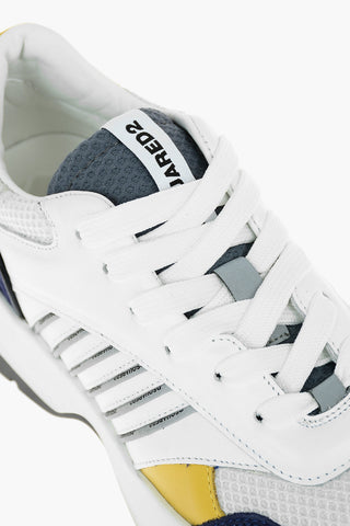 Logoed Details Leather and Fabric Sneakers