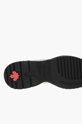 Logoed Details Leather and Fabric Sneakers