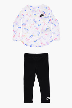 Set mit Leggings und Langarm-T-Shirt mit Allover-Logo-Print