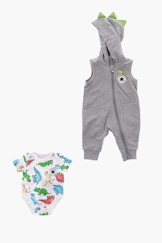 ALL STAR CHUCK TAYLOR Set Body Stampato e Pagliaccetto con Cappuccio