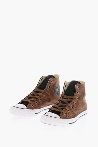 ALL STAR CHUCK TAYLOR High-Top-Sneakers aus perforiertem Eco-Leder mit kontrastierender Zunge