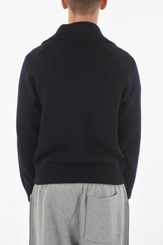 TM ZZEGNA Contrasting Side Band Sweater with Pocket