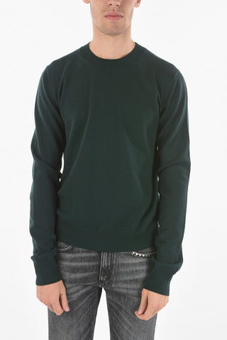Stretchy Wool Sweater with Ribbed Hems