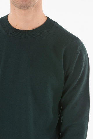 Stretchy Wool Sweater with Ribbed Hems