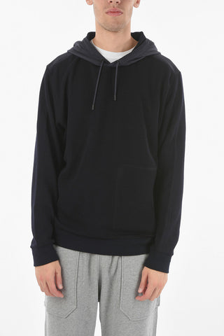 TM ZZEGNA Nylon Hood Wool Sweatshirt With Pocket