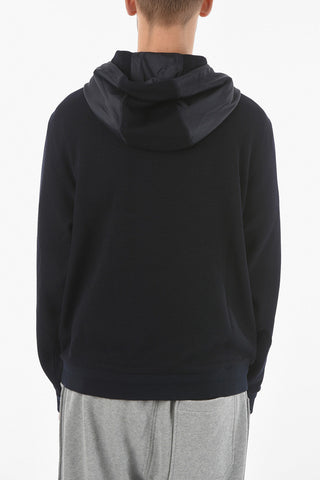 TM ZZEGNA Nylon Hood Wool Sweatshirt With Pocket