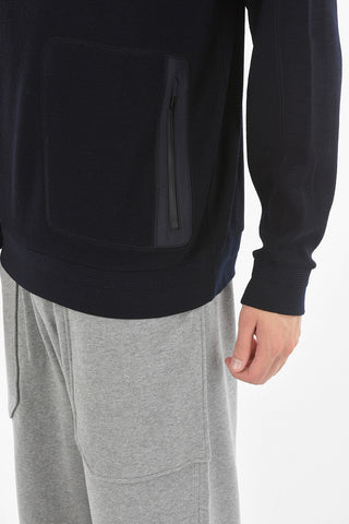 TM ZZEGNA Nylon Hood Wool Sweatshirt With Pocket