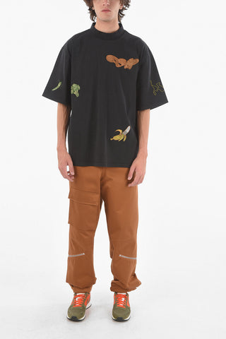 T-shirt Mock Neck VEGGIE SAUNA con Ricami