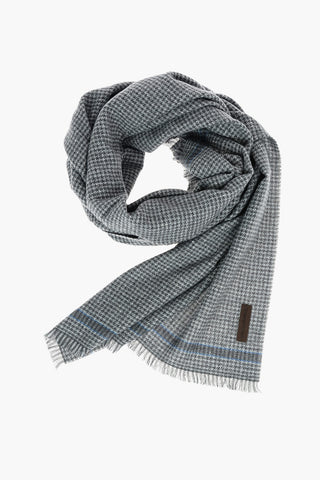 Houndstooth Wool and Silk Scarf