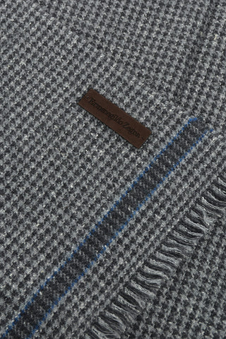 Houndstooth Wool and Silk Scarf