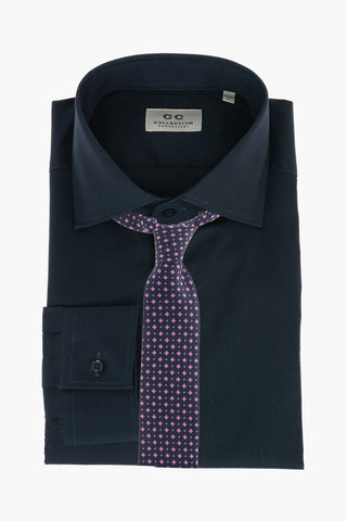 CC COLLECTION Camicia a Tinta Unita con Collo Francese