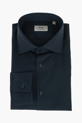 CC COLLECTION Camicia a Tinta Unita con Collo Francese