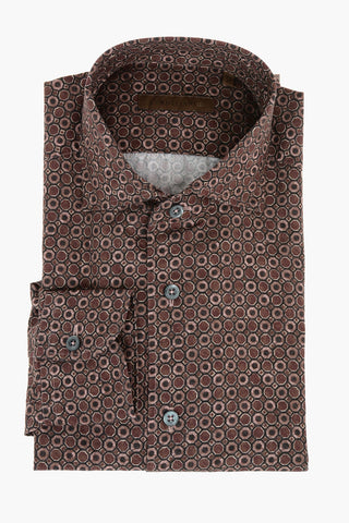 ID Camicia a Fantasia Geometrica con Collo Francese