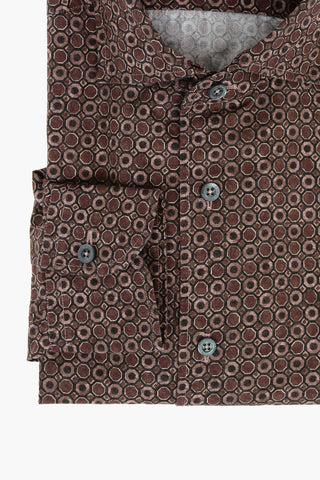 ID Camicia a Fantasia Geometrica con Collo Francese