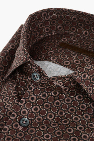 ID Camicia a Fantasia Geometrica con Collo Francese