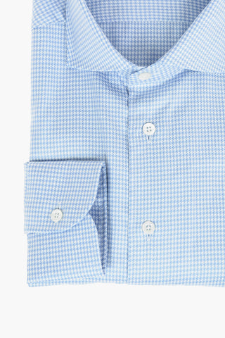 Camicia Slim Fit in Cotone Pied de Poule